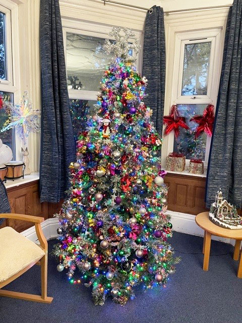 Christmas tree at Lulworth House Residential Care Home 