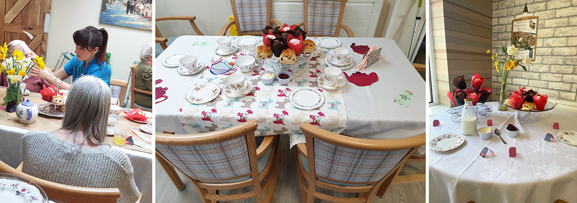 Tea party decorations at Lulworth House Residential Care Home