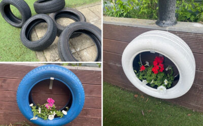 Tyre painting project at Lulworth House Residential Care Home