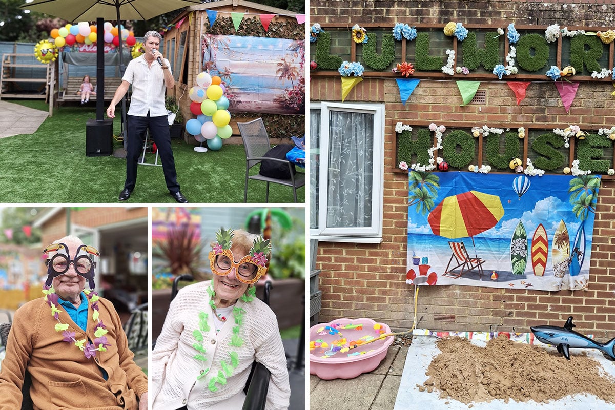Lulworth House Residential Care Home residents enjoy a summer party at the beach!