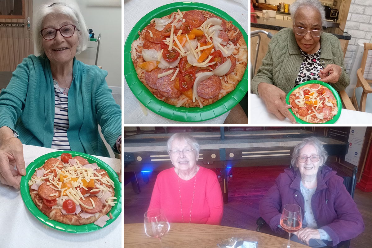 Lulworth House Residential Care Home residents enjoy pizza making and pub trip