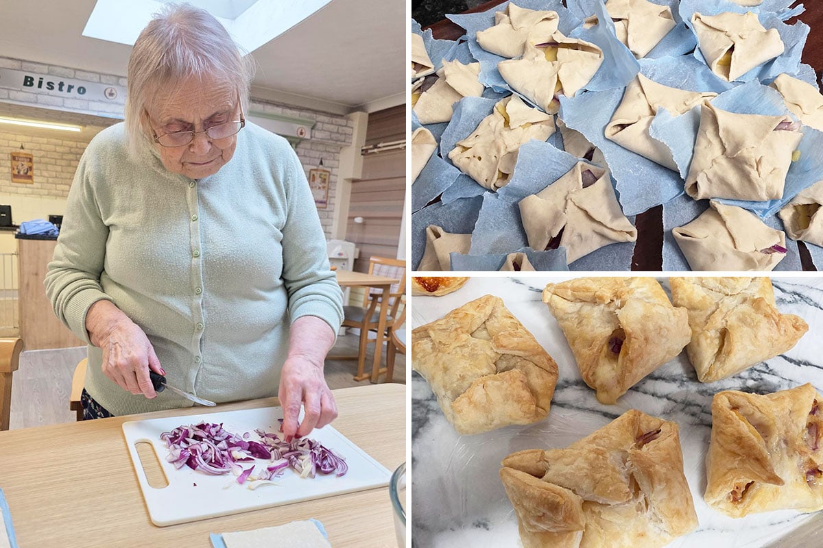 Delicious homemade pastry parcels at Lulworth House Residential Care Home