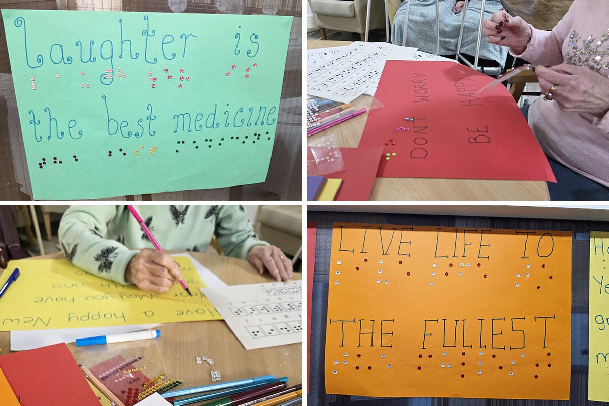 Lulworth House Residential Care Home residents enjoy Braille creations and baking treats